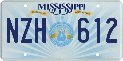 MS license plate NZH612