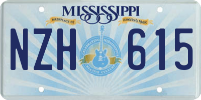 MS license plate NZH615