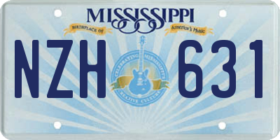 MS license plate NZH631