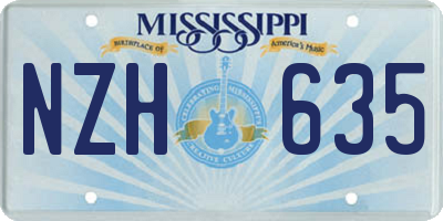 MS license plate NZH635
