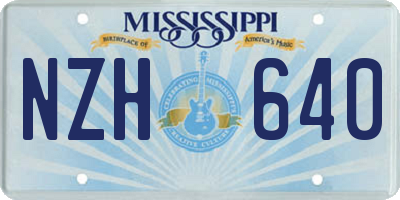 MS license plate NZH640