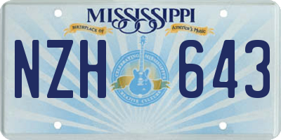 MS license plate NZH643