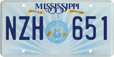 MS license plate NZH651