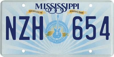 MS license plate NZH654