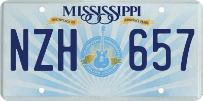 MS license plate NZH657