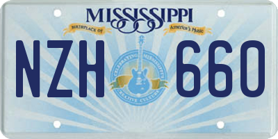 MS license plate NZH660
