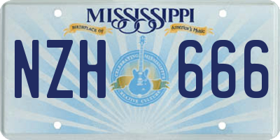 MS license plate NZH666