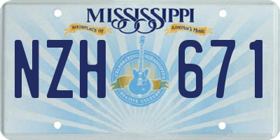 MS license plate NZH671