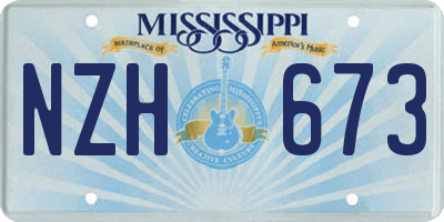 MS license plate NZH673
