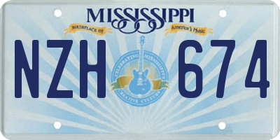 MS license plate NZH674