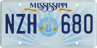 MS license plate NZH680