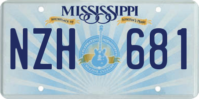 MS license plate NZH681