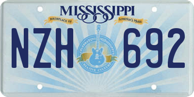 MS license plate NZH692