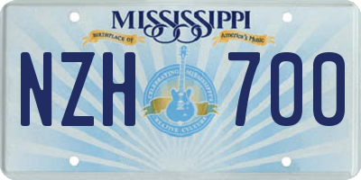 MS license plate NZH700