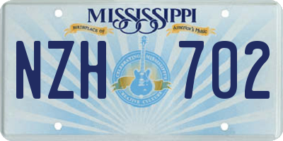 MS license plate NZH702