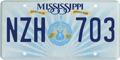 MS license plate NZH703