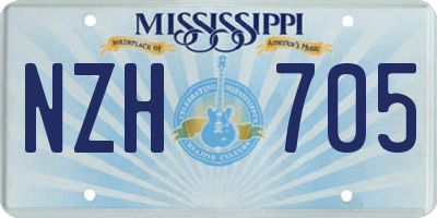 MS license plate NZH705