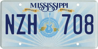 MS license plate NZH708