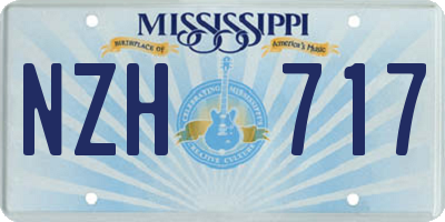 MS license plate NZH717