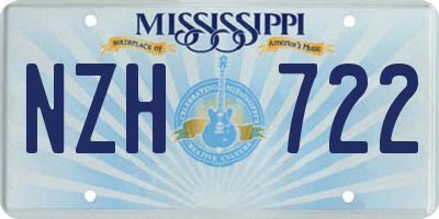 MS license plate NZH722