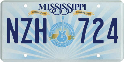 MS license plate NZH724