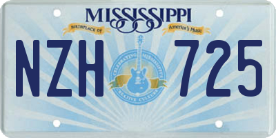 MS license plate NZH725