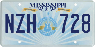 MS license plate NZH728