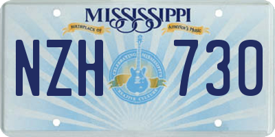 MS license plate NZH730