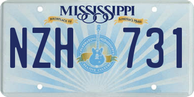 MS license plate NZH731