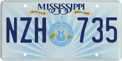 MS license plate NZH735