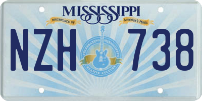 MS license plate NZH738