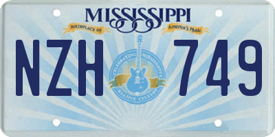 MS license plate NZH749