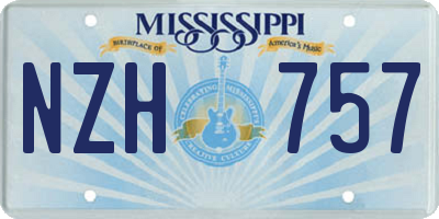 MS license plate NZH757