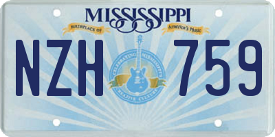 MS license plate NZH759