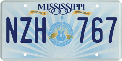 MS license plate NZH767
