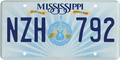 MS license plate NZH792