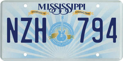 MS license plate NZH794