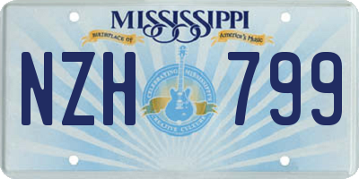 MS license plate NZH799