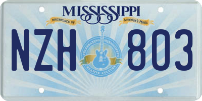 MS license plate NZH803