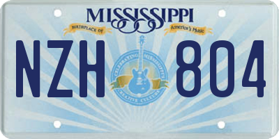 MS license plate NZH804