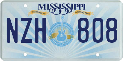 MS license plate NZH808