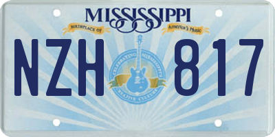 MS license plate NZH817