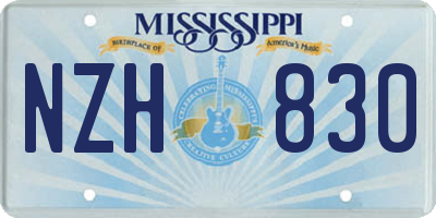 MS license plate NZH830