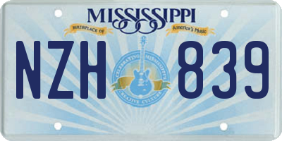 MS license plate NZH839