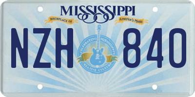MS license plate NZH840