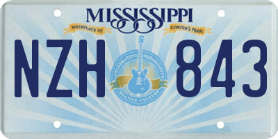 MS license plate NZH843