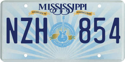 MS license plate NZH854