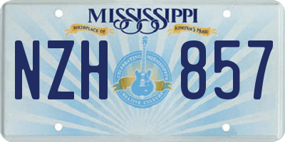 MS license plate NZH857