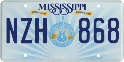 MS license plate NZH868