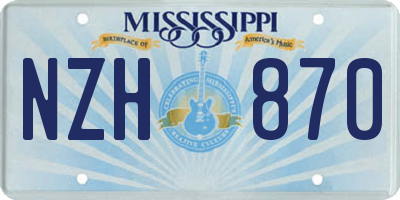 MS license plate NZH870